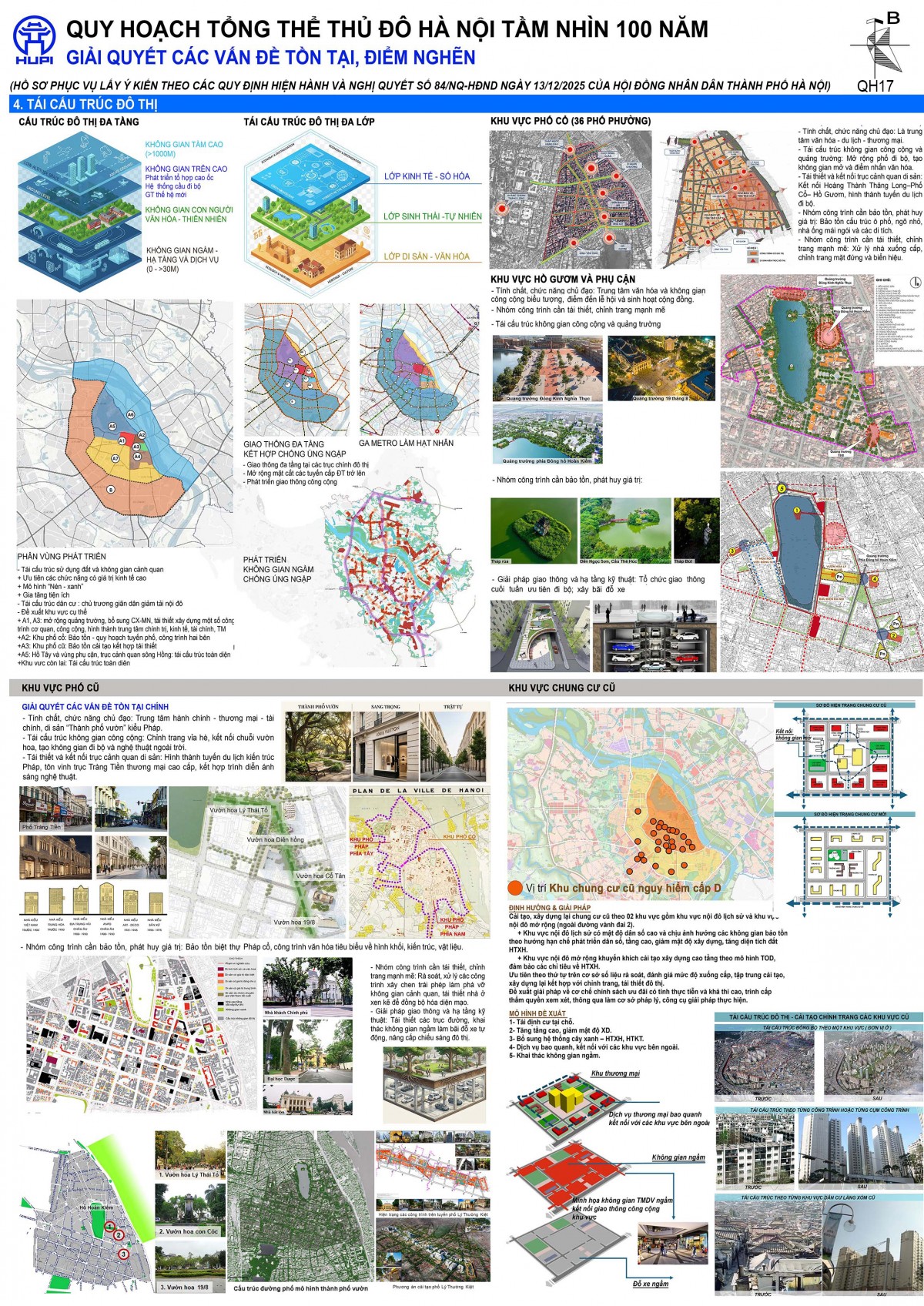 Một phương án quy hoạch lõi đô thị trung tâm Hà Nội tầm nhìn 100 năm. Ảnh: Hanoi.gov.
