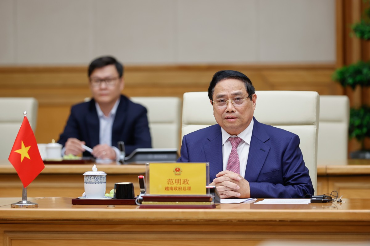Thủ tướng Phạm Minh Chính đánh giá cao việc các đồng chí Bộ trưởng Ngoại giao, Quốc phòng và Công an hai nước lần đầu tiên tiến hành Đối thoại chiến lược 3+3 - Ảnh: VGP/