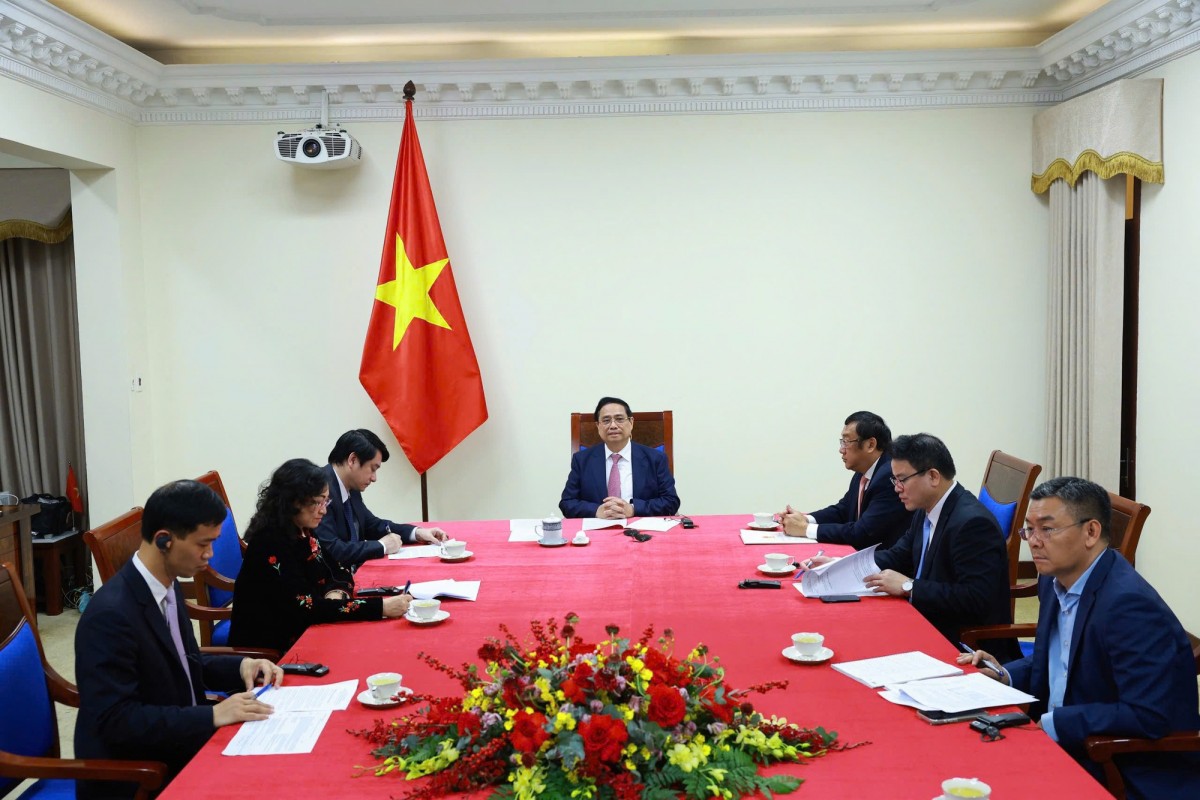 Thủ tướng Chính phủ Phạm Minh Chính điện đàm với Tổng thống Cộng hòa Angola João Manuel Gonçalves Lourenço. Ảnh: VGP. Thủ tướng Chính phủ Phạm Minh Chính điện đàm với Tổng thống Cộng hòa Angola João Manuel Gonçalves Lourenço. Ảnh: VGP.