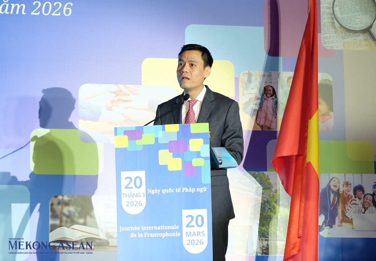 Thứ trưởng Ngoại giao Đặng Hoàng Giang tại Lễ kỷ niệm Ngày quốc tế Pháp ngữ 20/3/2026. Ảnh: Tùng Dương/Mekong ASEAN