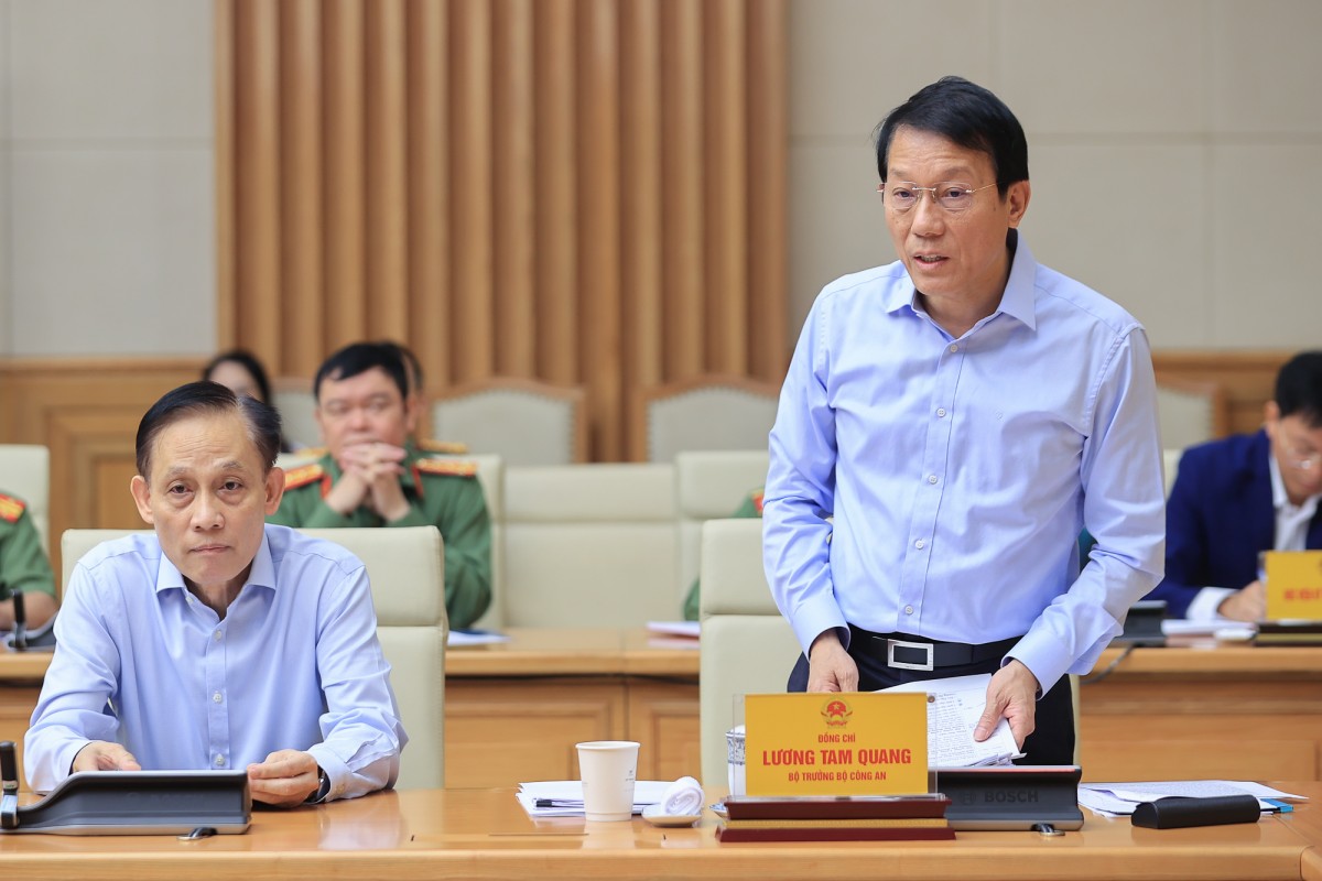 Đại tướng Lương Tam Quang, Bộ trưởng Bộ Công an phát biểu - Ảnh: VGP