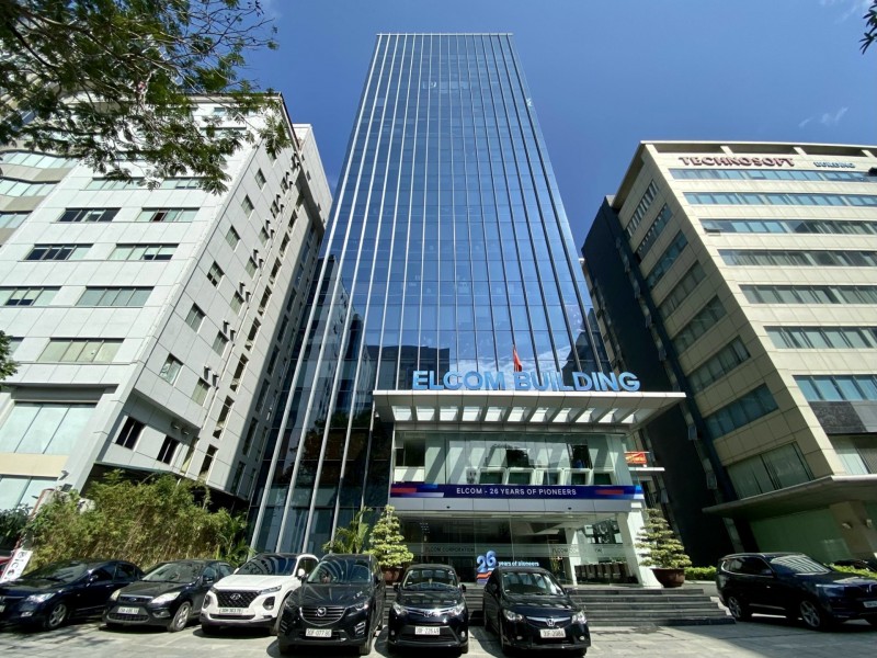 Trụ sở CTCP Công nghệ - Viễn thông Elcom nằm tại ngõ 15 Duy Tân, Hà Nội. Ảnh: Elcom.