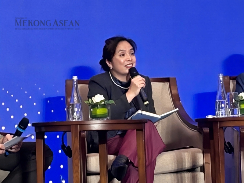 Tổng giám đốc Maersk Việt Nam - bà Bùi Lãm chia sẻ tại hội thảo. Ảnh: Mộc An/Mekong ASEAN.