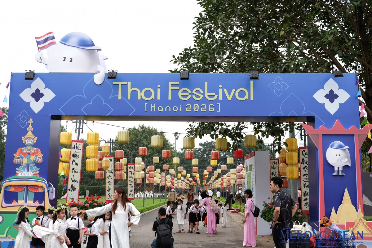 Lễ hội Thái Lan tại Hà Nội 2026 tại Hoàng Thành Thăng Long sáng 27/3. Ảnh: Tùng Dương/Mekong ASEAN