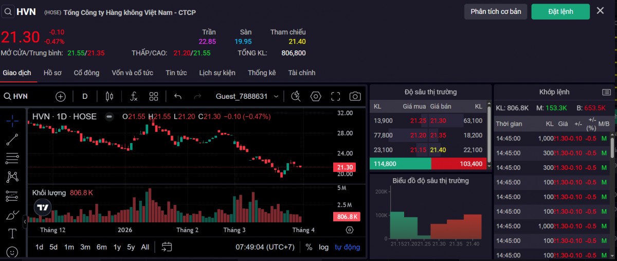 Thị giá cổ phiếu DIG phiên chiều ngày 31/3. Ảnh: SSI.