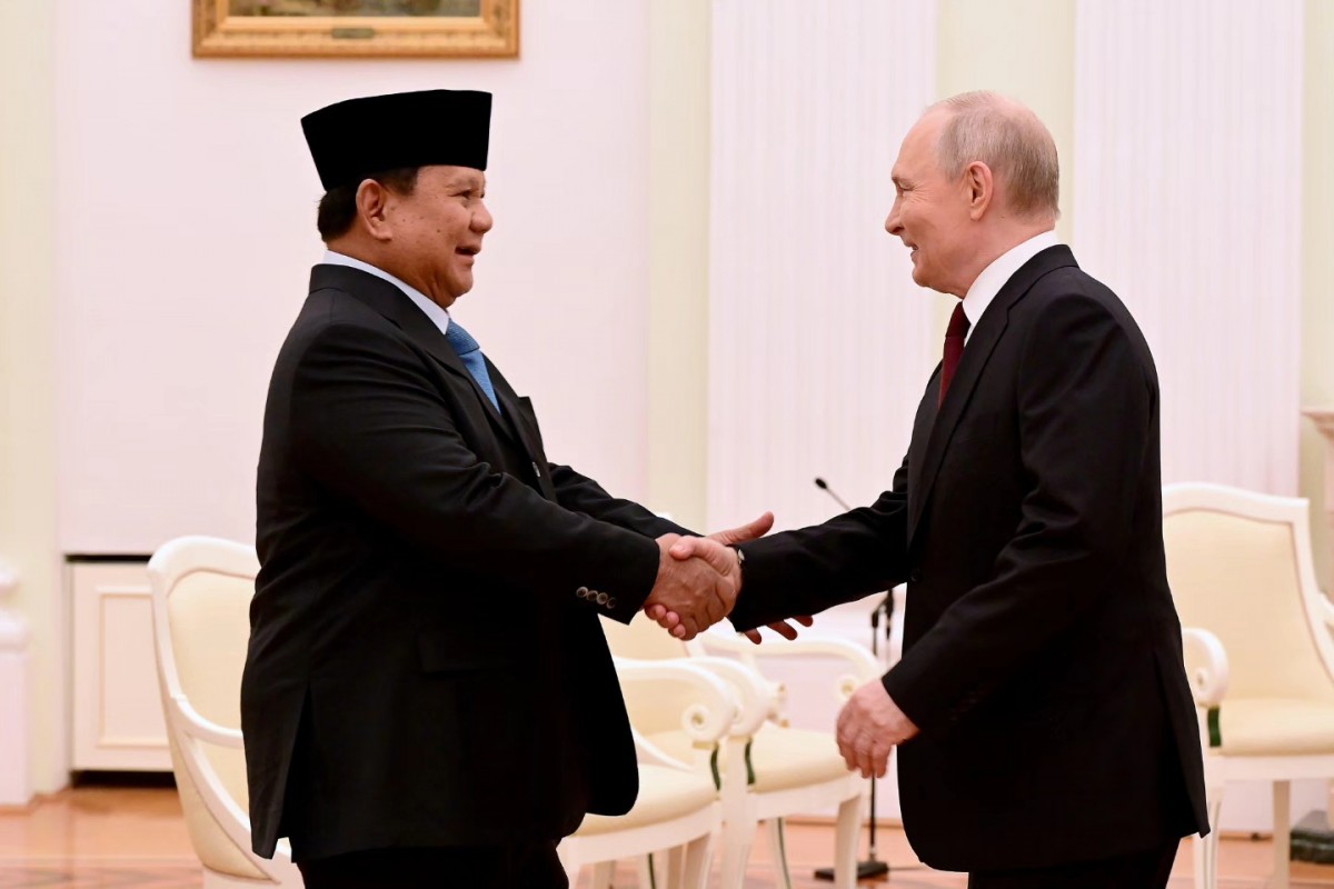 Tổng thống Indonesia Prabowo Subianto và người đồng cấp Nga Vladimir Putin tại Điện Kremlin. Ảnh: Văn phòng Nội các Indonesia