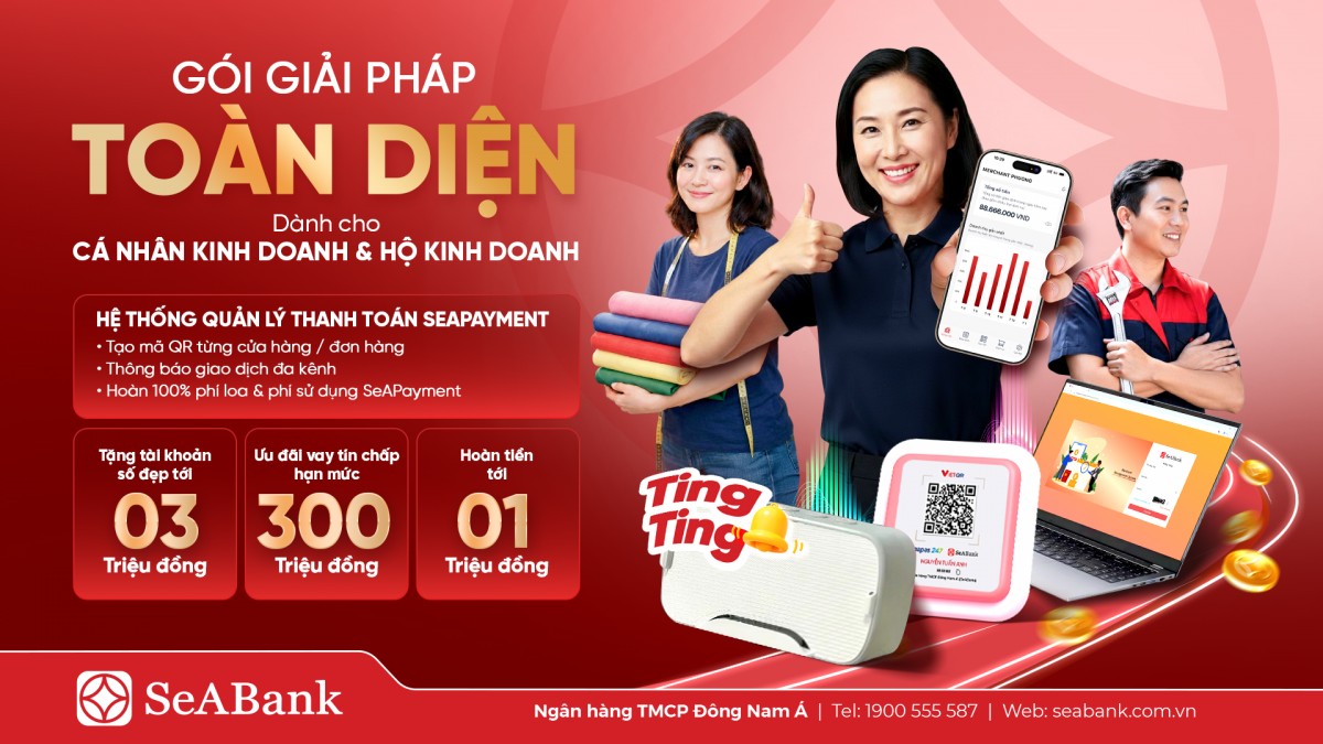 SeABank tung 'combo' giải pháp toàn diện giúp hộ kinh doanh số hóa dòng tiền