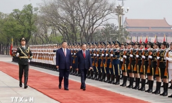 Lễ đón trọng thể Tổng Bí thư, Chủ tịch nước Tô Lâm tại Trung Quốc