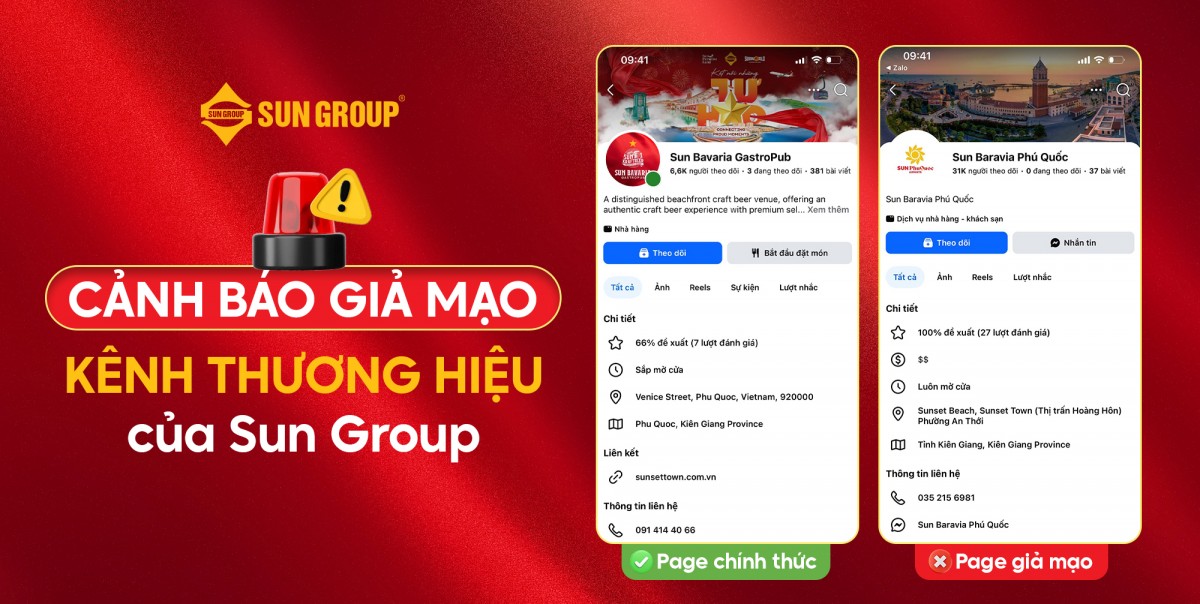 Sun Group cảnh báo giả mạo kênh du lịch, nghỉ dưỡng, tuyển dụng