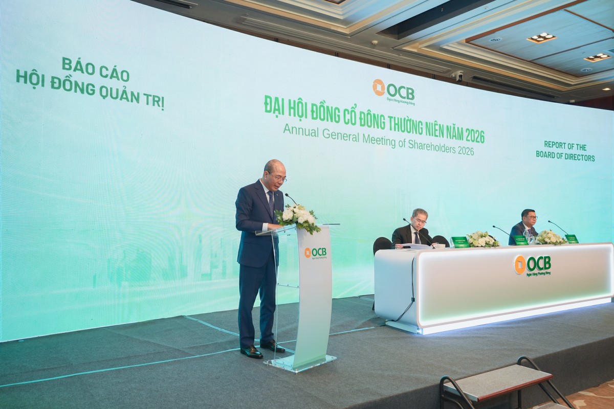 ĐHĐCĐ OCB: Mục tiêu lợi nhuận 2026 tăng 39%, đạt 6.960 tỷ đồng