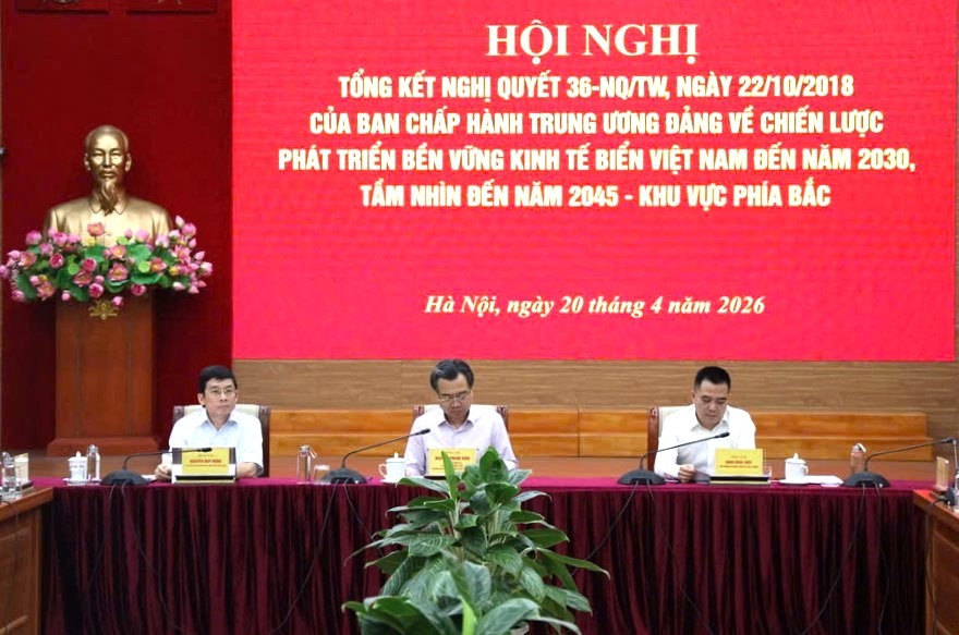 Hội nghị tổng kết Nghị quyết 36-NQ/TW về phát triển bền vững kinh tế biển khu vực phía Bắc đến năm 2030. 