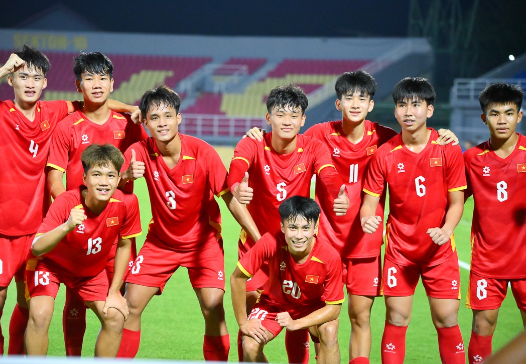 U17 Việt Nam không gặp nhiều khó khăn trong trận Chung kết. Ảnh: VFF