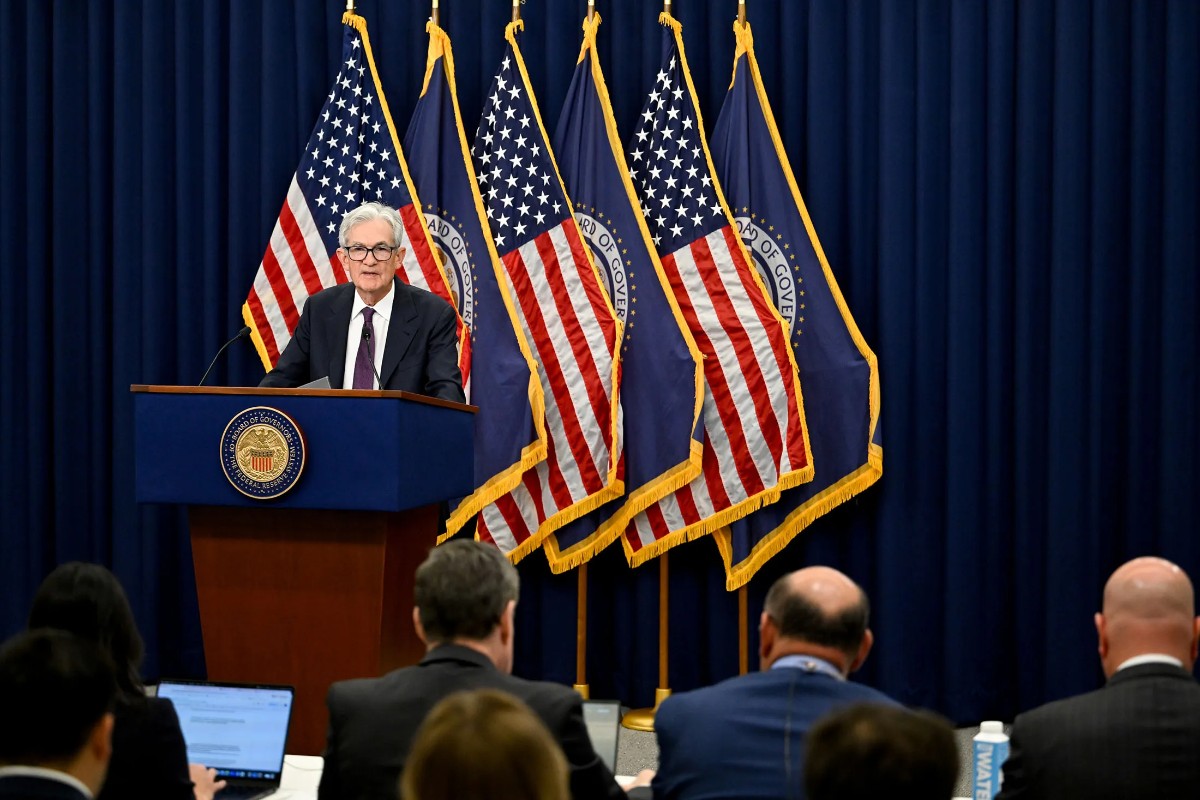 Chủ tịch Fed Jerome Powell tại cuộc họp báo ngày 29/4/2026 - Ảnh: Bloomberg.