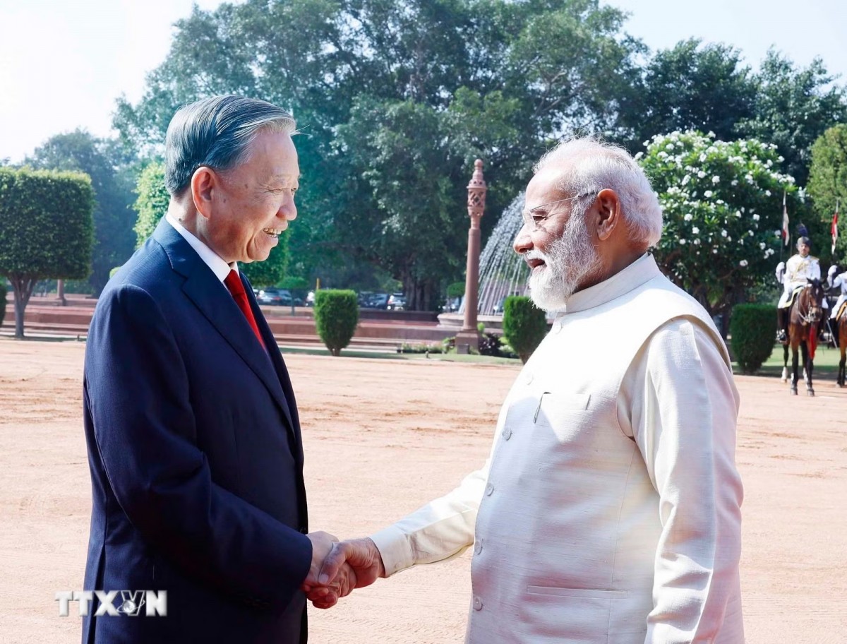 Thủ tướng Ấn Độ Narendra Modi đón Tổng Bí thư, Chủ tịch nước Tô Lâm