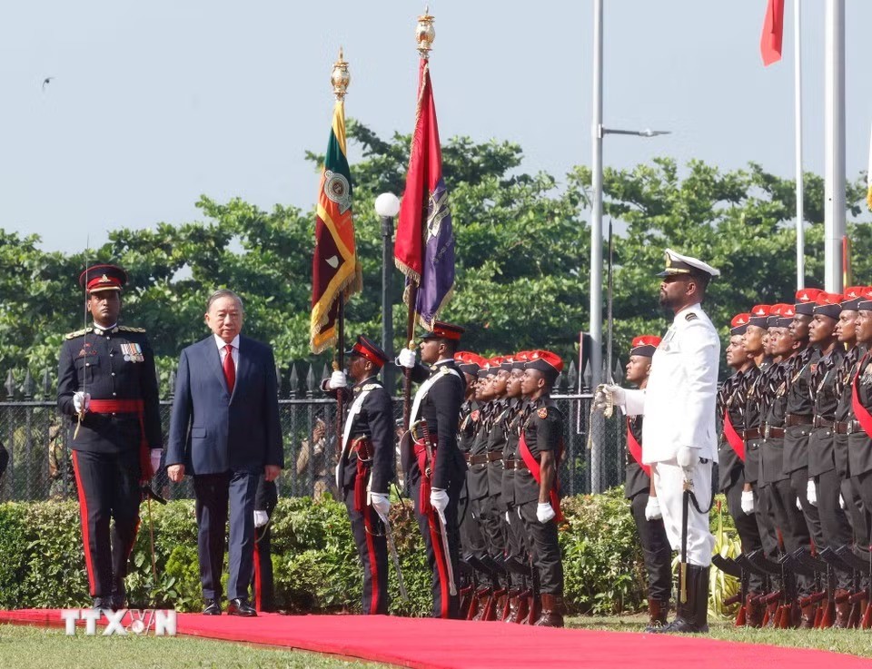 Sri Lanka bắn 21 loạt đại bác chào mừng Tổng Bí thư, Chủ tịch nước Tô Lâm
