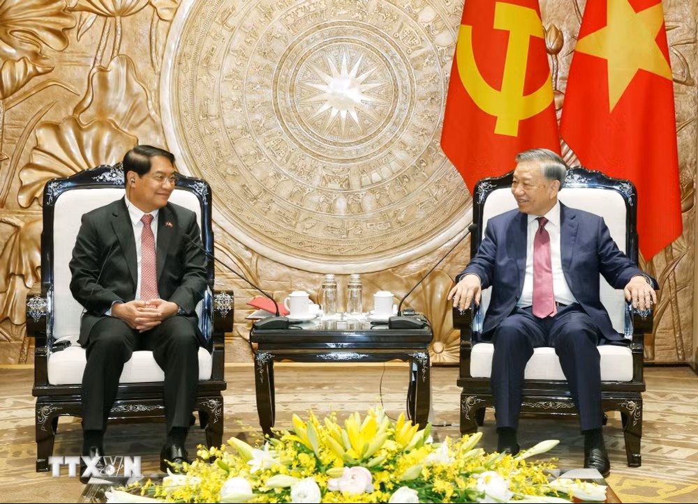 Tổng Bí thư, Chủ tịch nước nhấn mạnh, bước vào giai đoạn mới hai bên cần triển khai nghiêm túc, hiệu quả Biên bản thỏa thuận hợp tác đã ký kết - Ảnh: TTXVN