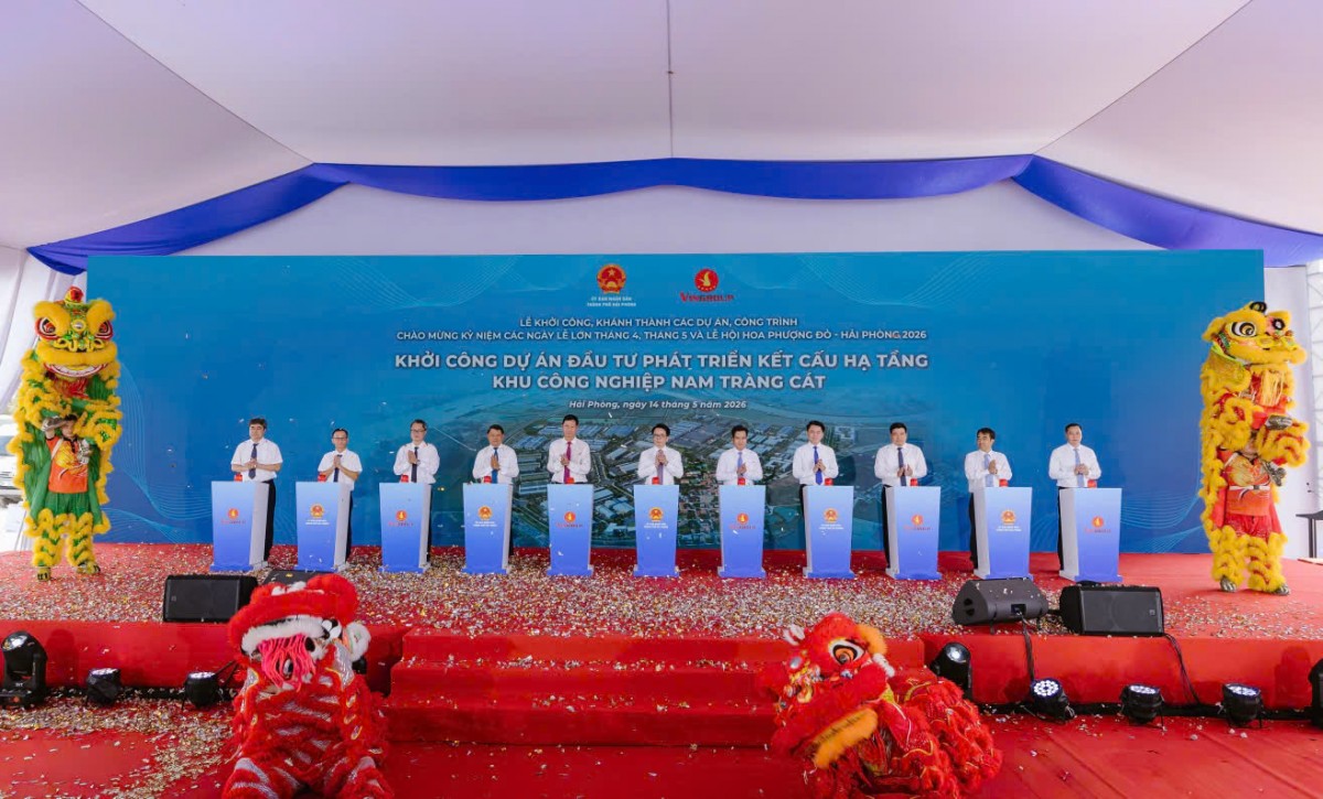 Lễ khởi công Dự án đầu tư phát triển kết cấu hạ tầng Khu công nghiệp Nam Tràng Cát tại phường Hải An, thành phố Hải Phòng
