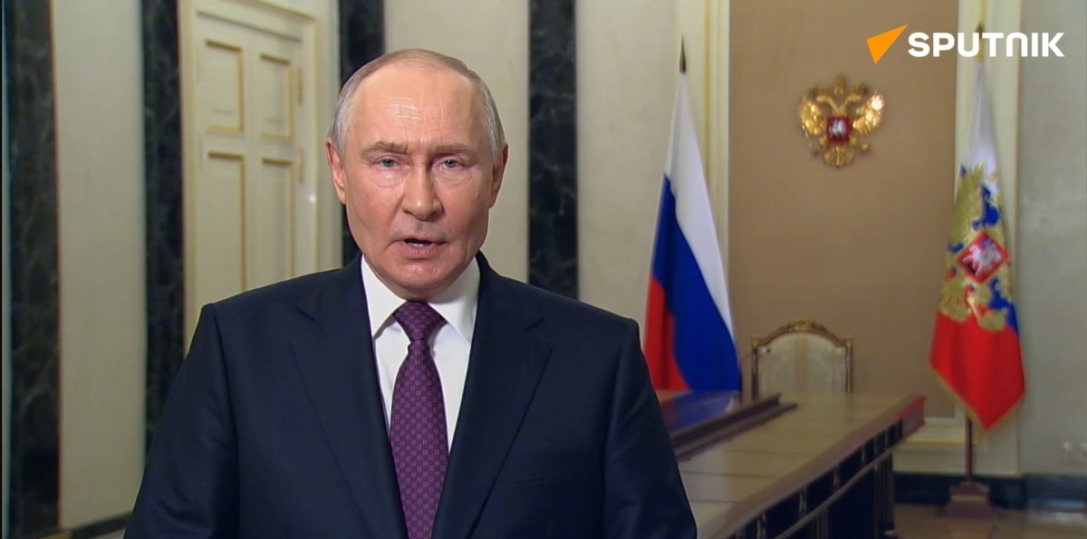 Tổng thống Nga Vladimir Putin phát biểu trước thềm chuyến thăm Trung Quốc. Ảnh chụp màn hình