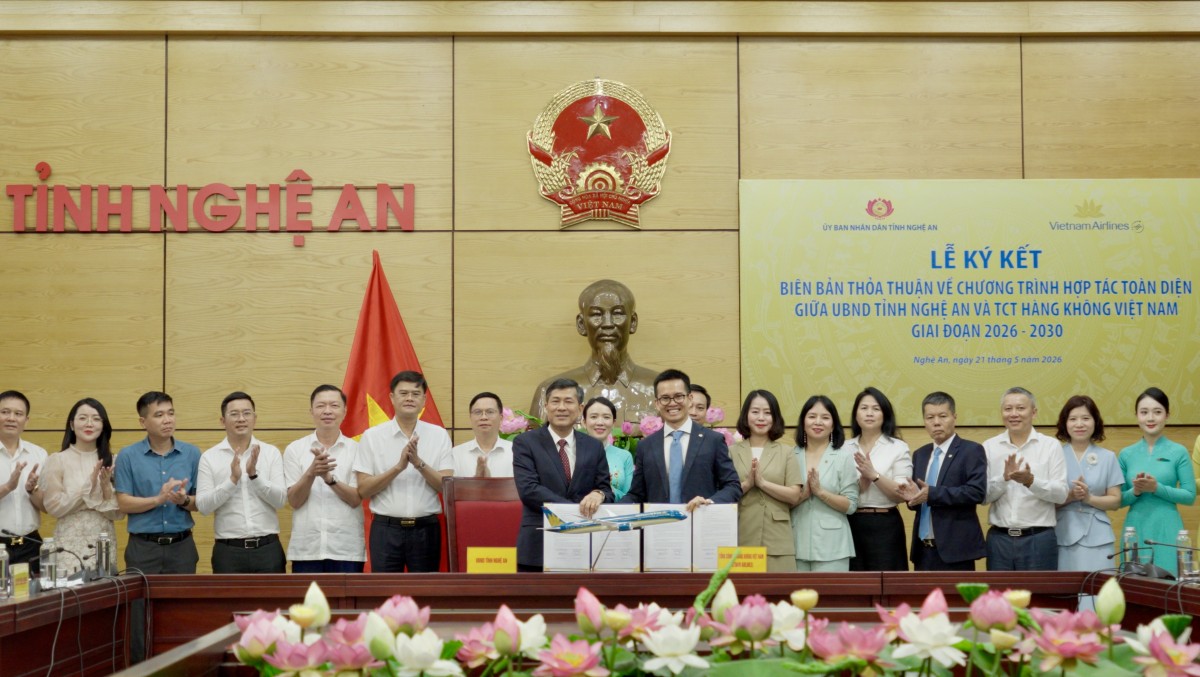 Vietnam Airlines và Nghệ An ký hợp tác chiến lược tạo đòn bẩy bứt phá du lịch, giao thương