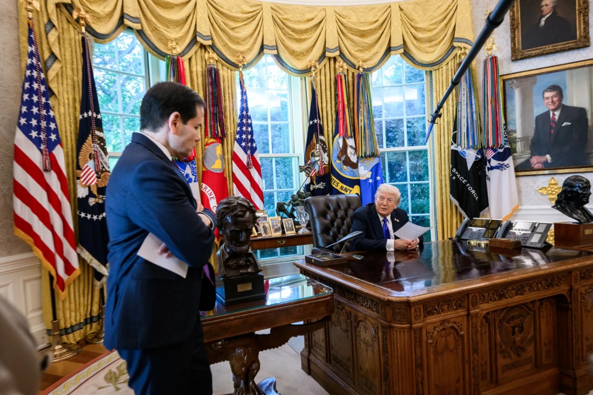 Ngoại trưởng Mỹ Marco Rubio và Tổng thống Donald Trump tại Phòng Bầu dục. Ảnh: Nhà Trắng