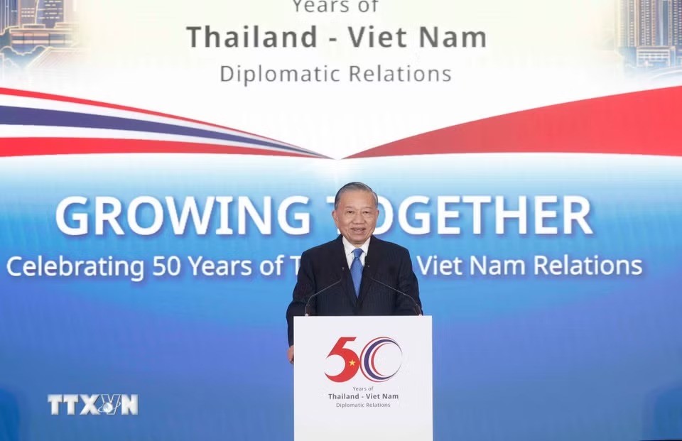 Tổng Bí thư, Chủ tịch nước Tô Lâm phát biểu tại Diễn đàn Doanh nghiệp Việt Nam-Thái Lan. 