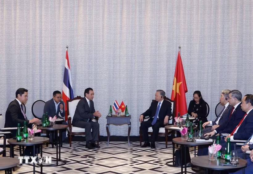 Tổng Bí thư, Chủ tịch nước Tô Lâm tiếp ông Sarath Ratanavadi, Giám đốc, Phó Chủ tịch Hội đồng quản trị kiêm Tổng Giám đốc điều hành Tập đoàn Gulf Development - Ảnh: TTXVN