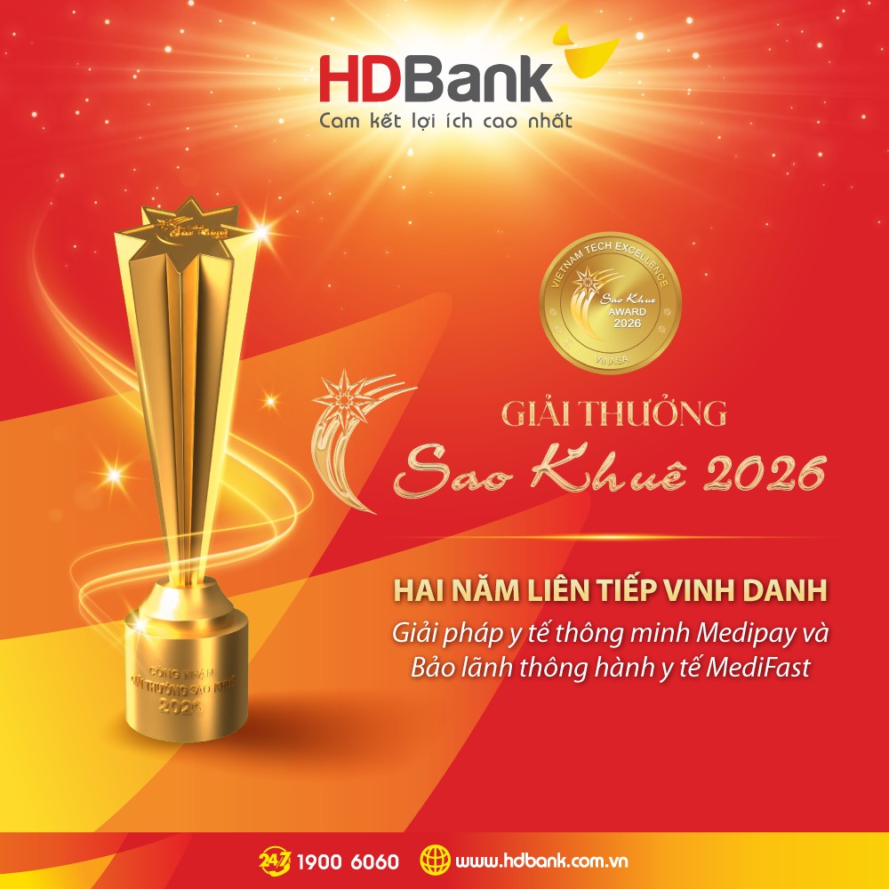 HDBank ghi dấu ấn tại Sao Khuê 2026 với bộ đôi giải pháp y tế số MediPay – MediFast