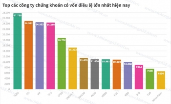 'Ngôi vương' vốn điều lệ ngành chứng khoán đổi chủ
