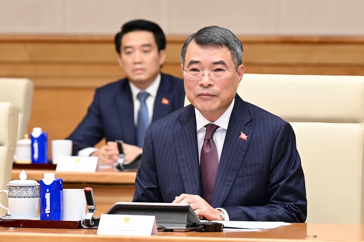 Thủ tướng Lê Minh Hưng phát biểu tại cuộc hội đàm với Thủ tướng Vương quốc Thái Lan Anutin Charnvirakul. Ảnh: VGP.