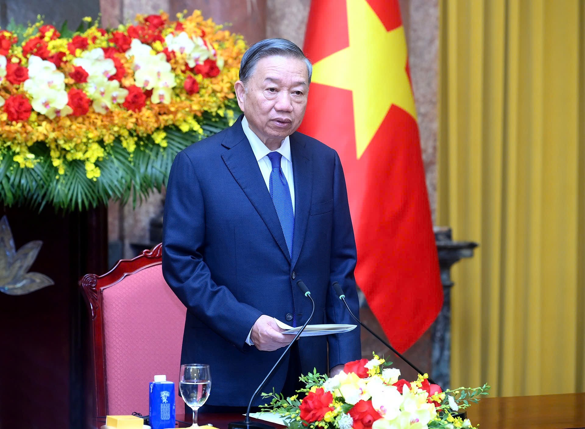 Tổng Bí thư, Chủ tịch nước Tô Lâm phát biểu tại cuộc tiếp các Trưởng đoàn tham dự Diễn đàn Tương lai ASEAN 2026. Nguồn: VGP.