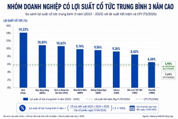 Nhóm doanh nghiệp trả cổ tức tiền mặt cao, lợi suất vượt tiết kiệm