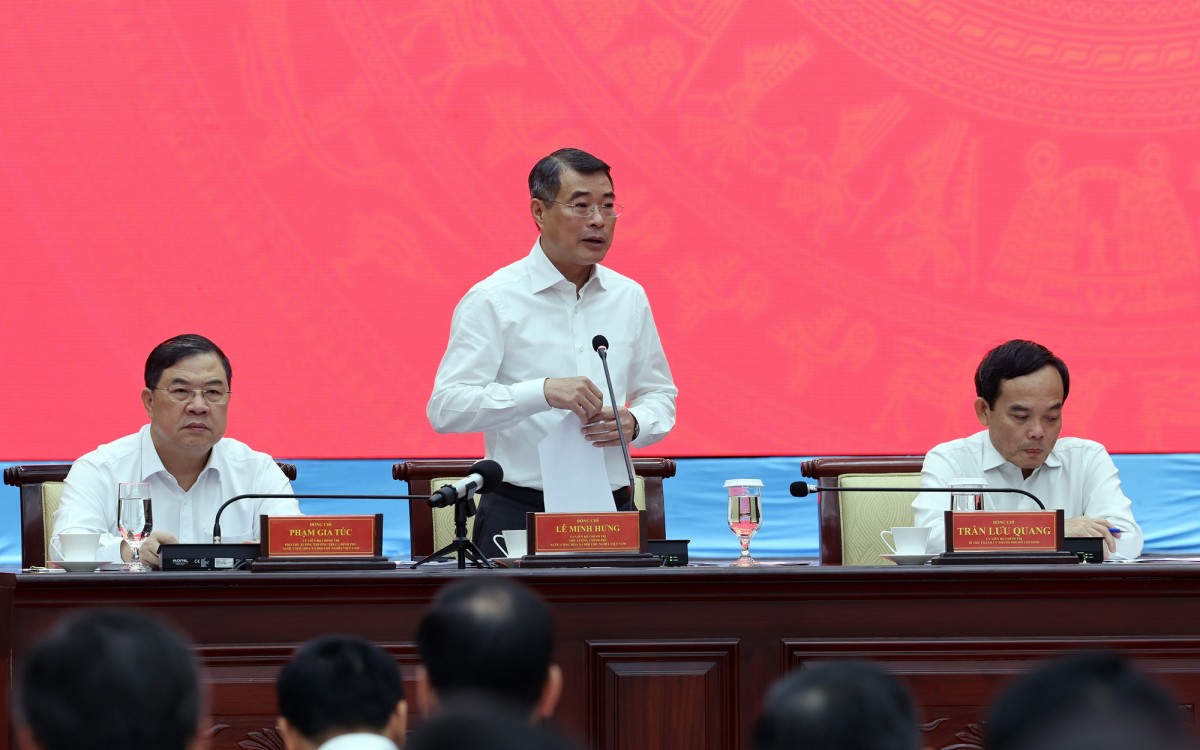 Thủ tướng Chính phủ Lê Minh Hưng làm việc với Ban Thường vụ Thành ủy TPHCM - Ảnh: VGP Thủ tướng Chính phủ Lê Minh Hưng làm việc với Ban Thường vụ Thành ủy TPHCM - Ảnh: VGP