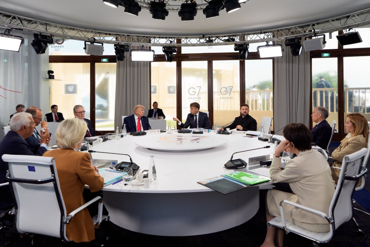Lãnh đạo các nước G7 thảo luận về tình hình xung đột Nga – Ukraine. Ảnh: X/@G7