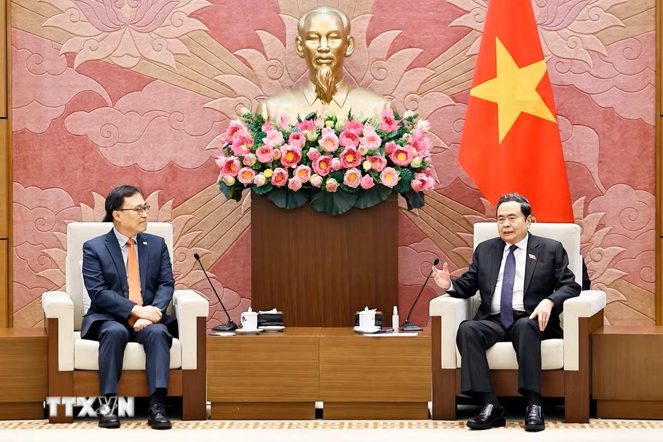 Chủ tịch Quốc hội Trần Thanh Mẫn đánh giá cao quan hệ Đối tác chiến lược toàn diện Việt Nam – Hàn Quốc đang phát triển tốt đẹp trên nhiều lĩnh vực - Ảnh: TTXVN
