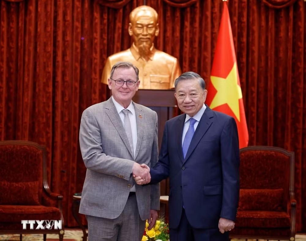 Tổng Bí thư, Chủ tịch nước Tô Lâm tiếp Phó Chủ tịch Quốc hội Cộng hòa Liên bang Đức. Ảnh: TTXVN