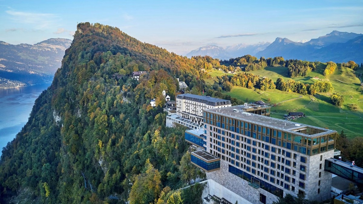 Khu nghỉ dưỡng Bürgenstock, địa điểm vốn được lên kế hoạch để tổ chức cuộc gặp giữa phái đoàn Mỹ và Iran. Ảnh: Bộ Ngoại giao Thụy Sỹ