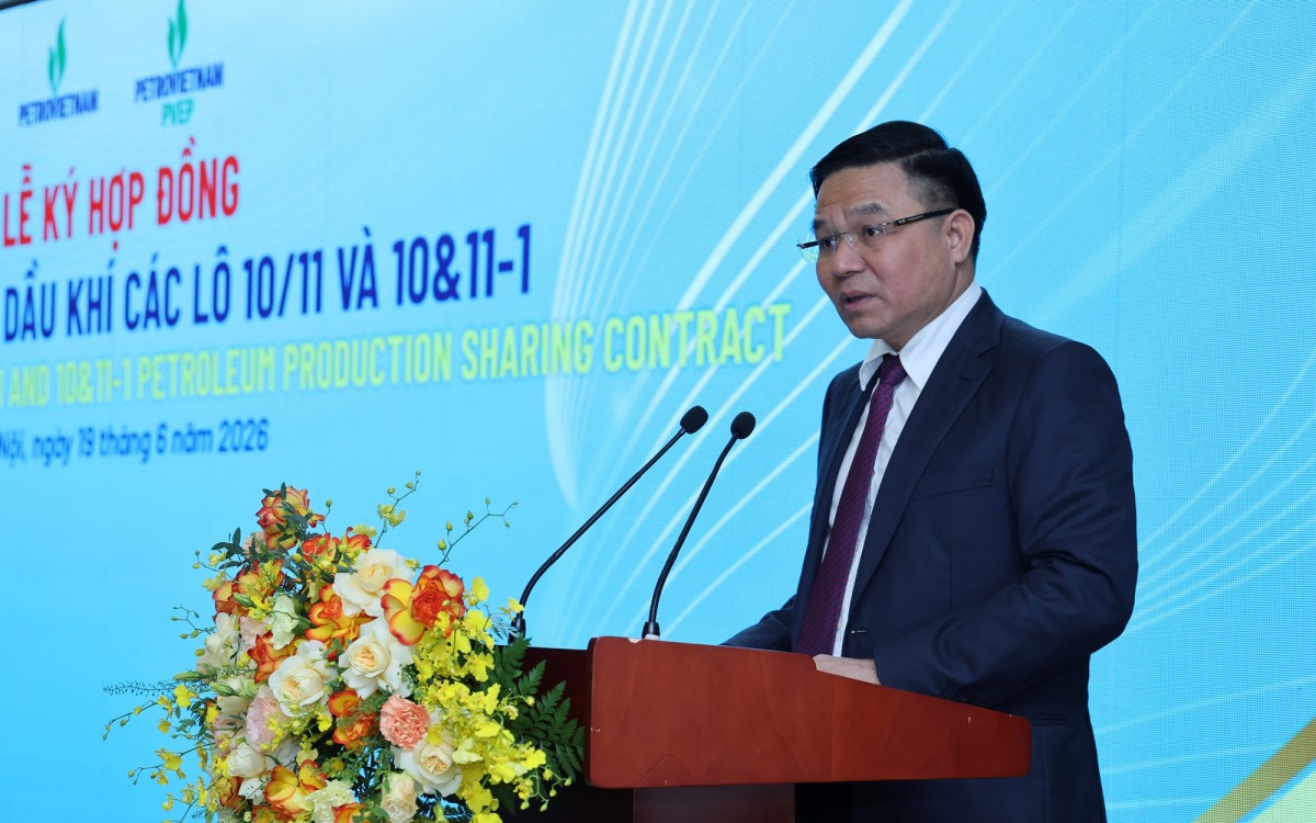 Bộ trưởng Bộ Công Thương Lê Mạnh Hùng phát biểu - Ảnh: VGP