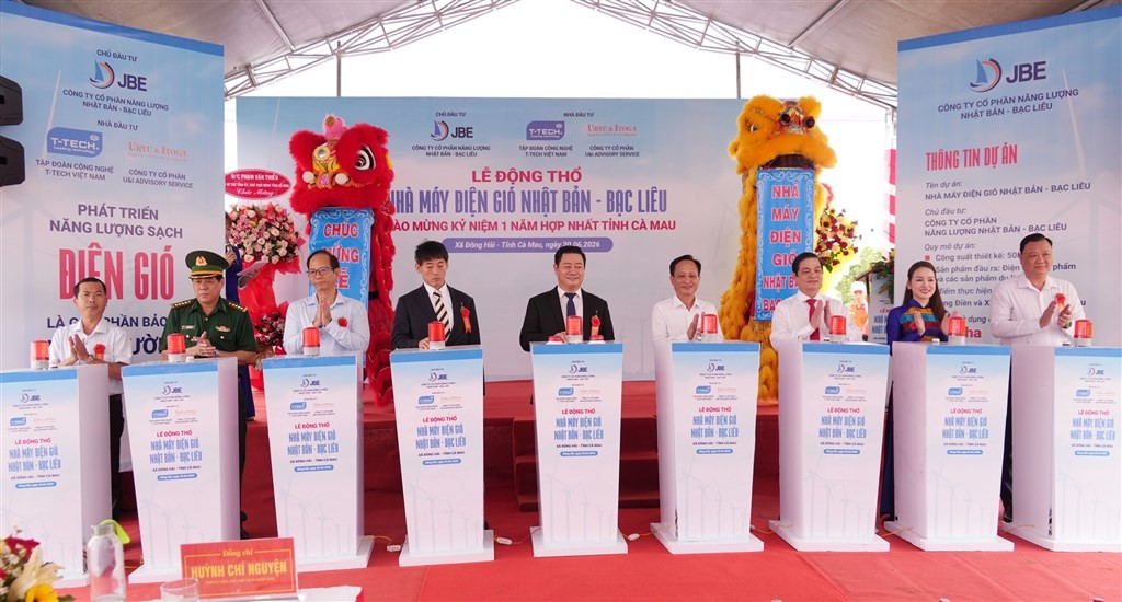 Động thổ Dự án Nhà máy điện gió Nhật Bản - Bạc Liêu gần 2.500 tỷ đồng