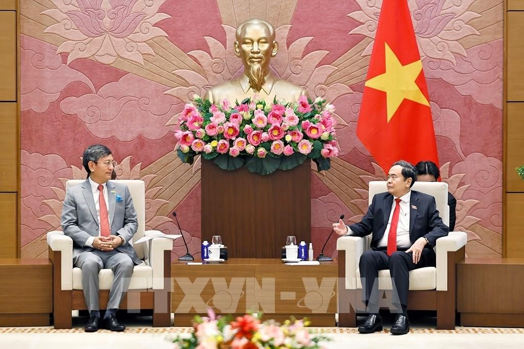 Chủ tịch Quốc hội Trần Thanh Mẫn khẳng định Việt Nam luôn coi trọng và dành ưu tiên cao cho quan hệ với Ấn Độ - người bạn thủy chung, tin cậy, có nhiều gắn kết lịch sử và văn hóa - Ảnh: TTXVN