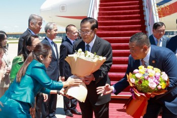 Ông Hun Sen tới Bắc Kinh, bắt đầu thăm chính thức Trung Quốc