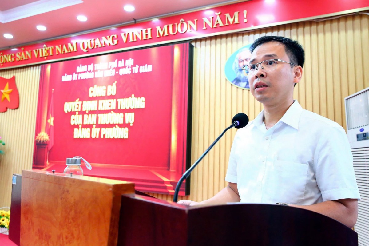 ông Lại Cao Cường, Phó Trưởng Ban Xây dựng Đảng, Bí thư Đảng ủy Doanh nghiệp phường Văn Miếu - Quốc Tử Giám