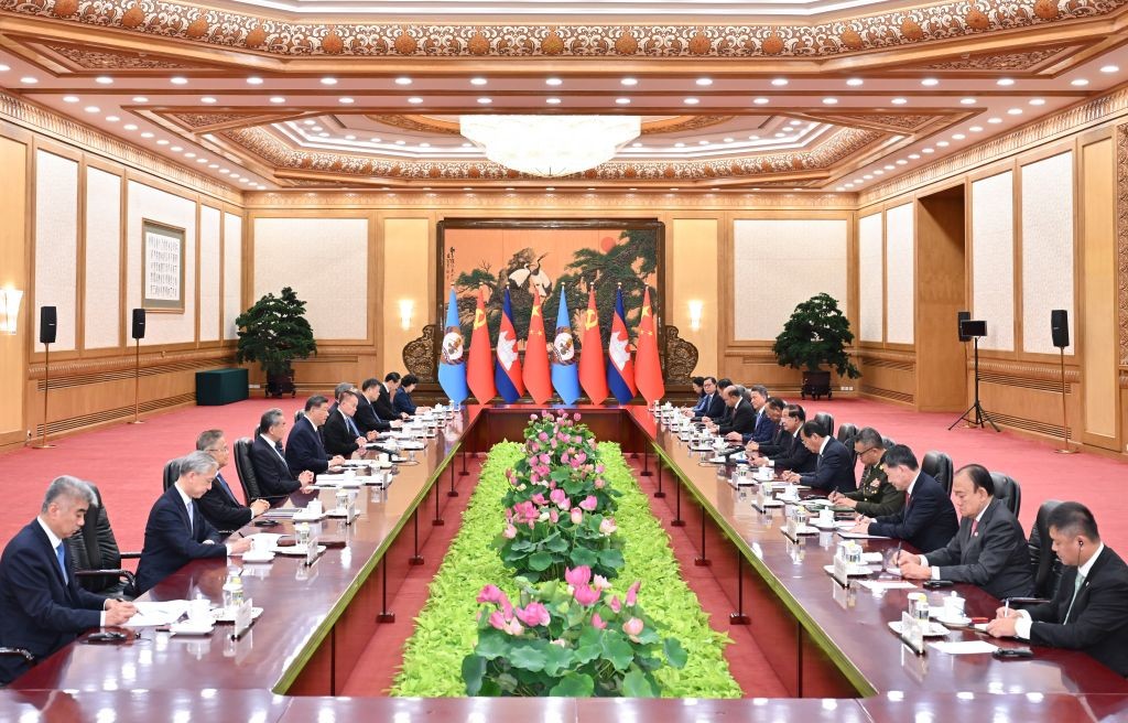 Quang cảnh cuộc hội đàm ngày 26/6. Ảnh: Tân Hoa xã