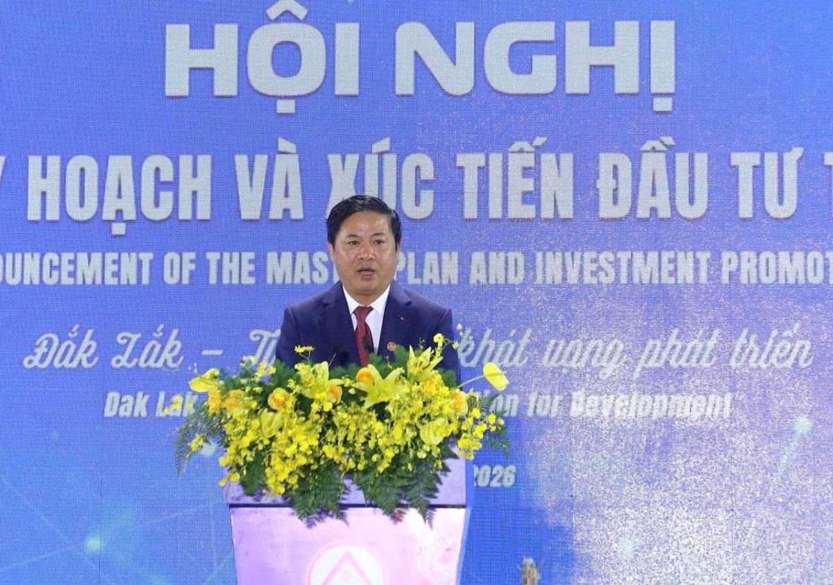 Bí thư Tỉnh ủy Đắk Lắk Lương Nguyễn Minh Triết phát biểu tại Hội nghị - Ảnh: VGP