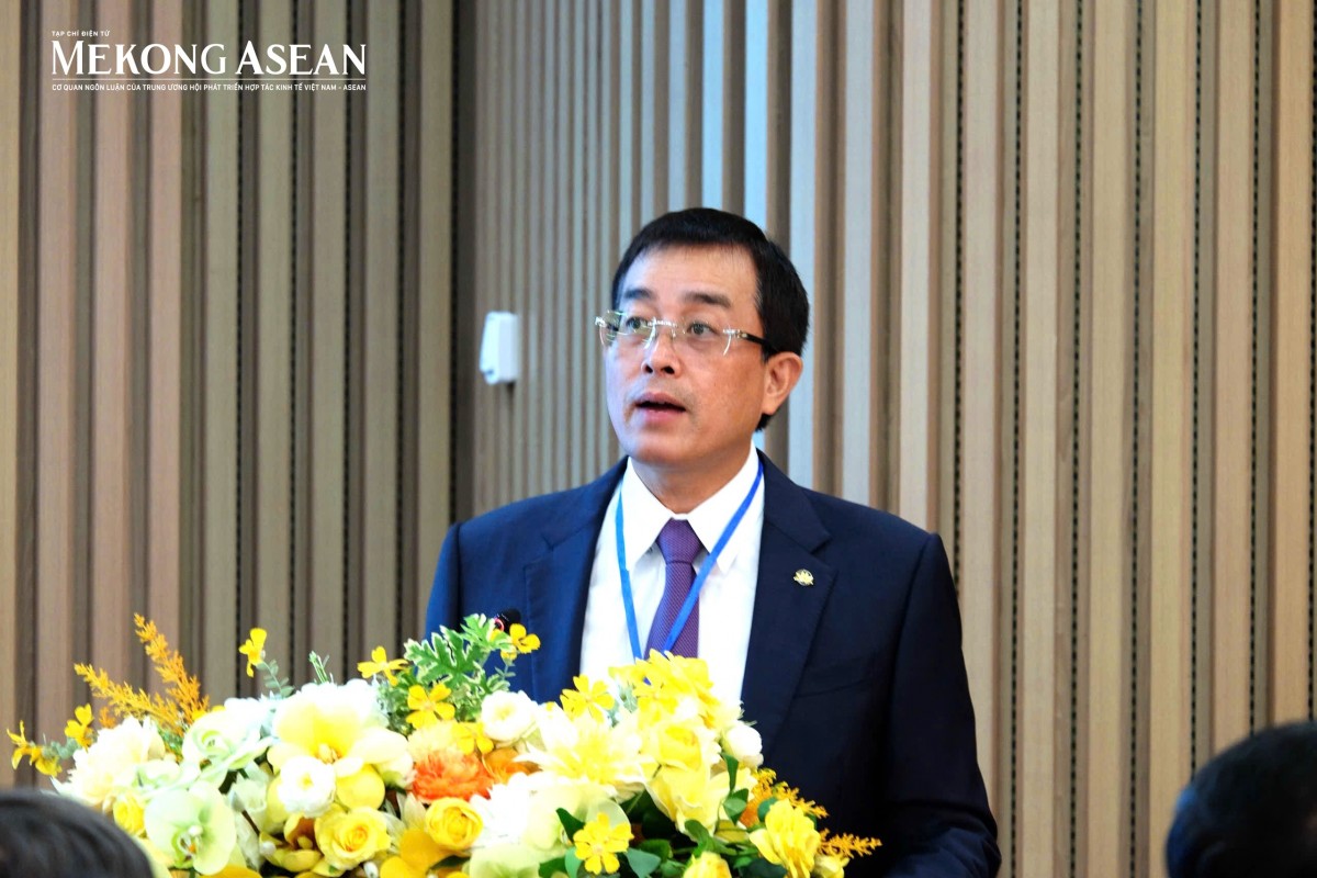 Chủ tịch HĐQT Vietnam Airlines Đặng Ngọc Hoà phát biểu khai mạc đại hội. Ảnh: Thảo Ngân - Mekong ASEAN.