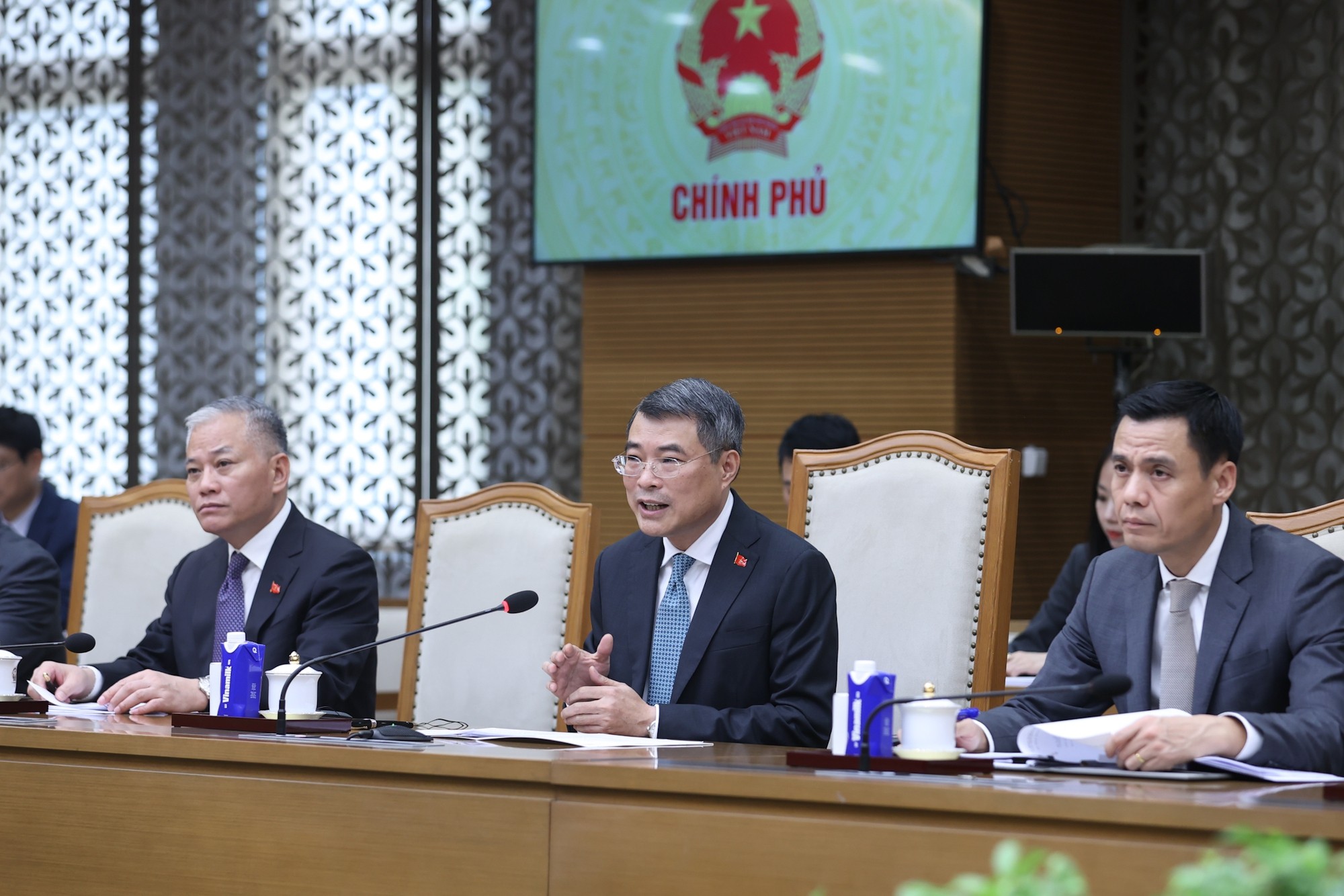 Thủ tướng Chính phủ Lê Minh Hưng phát biểu tại buổi tiếp. Ảnh: VGP.