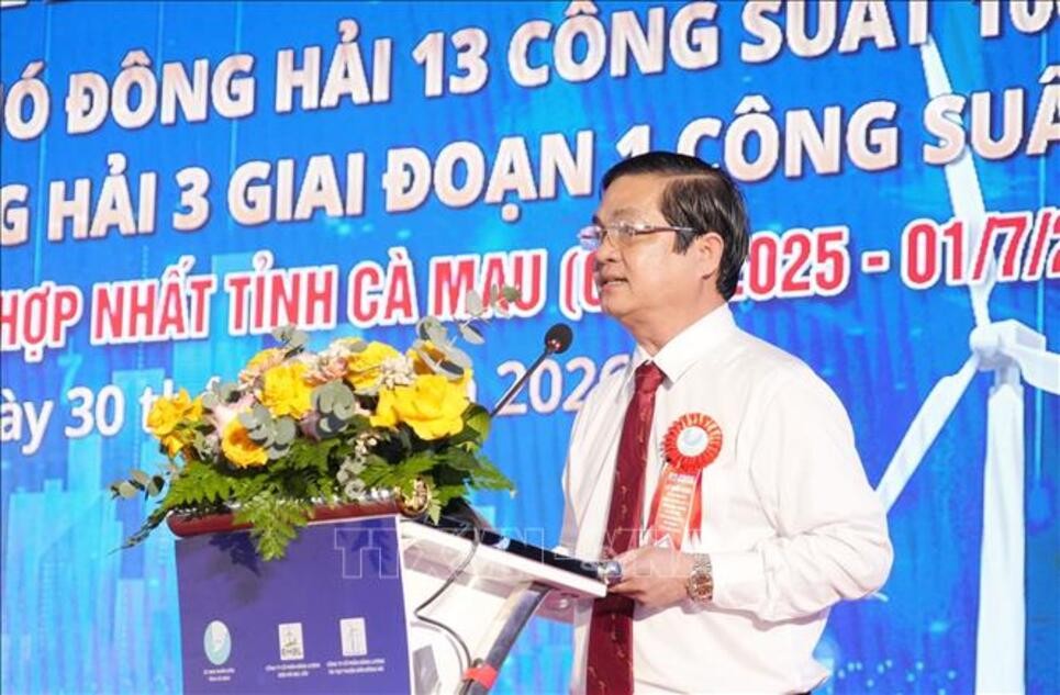 Cà Mau khởi động hai dự án điện gió gần 5.400 tỷ đồng