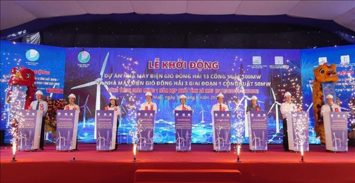 Cà Mau khởi động hai dự án điện gió gần 5.400 tỷ đồng