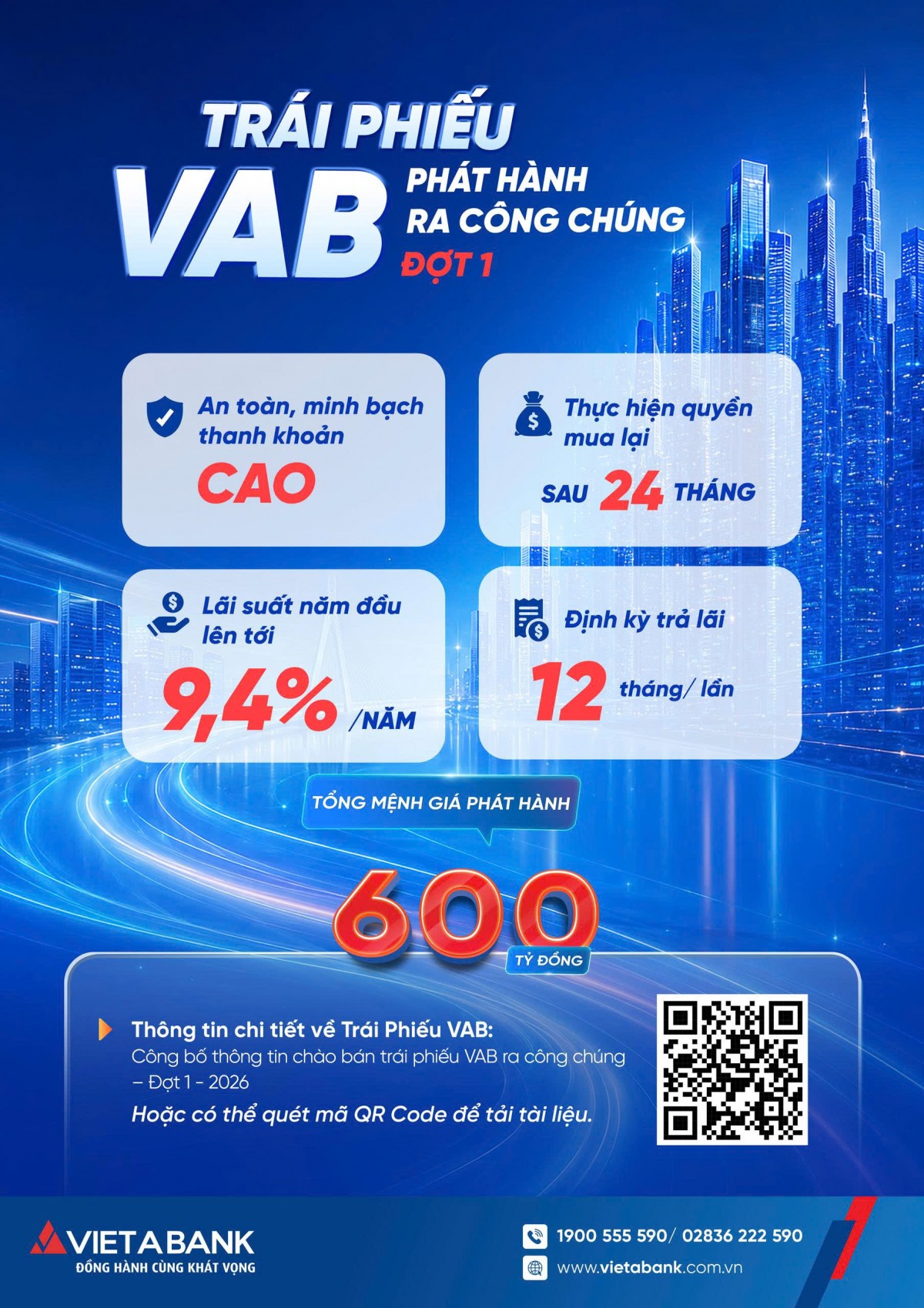 VietABank công bố thông tin phát hành trái phiếu ra công chúng đợt 1 năm 2026