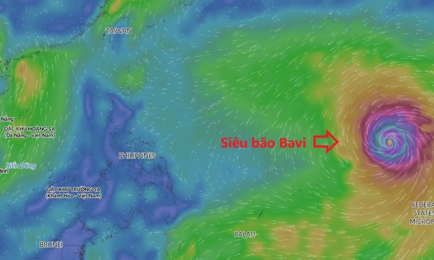 Siêu bão Bavi có thể gây ảnh hưởng tới Biển Đông