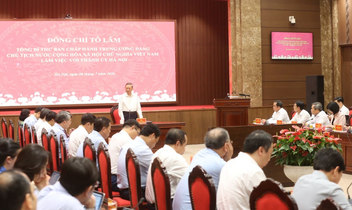 Tổng Bí thư, Chủ tịch nước Tô Lâm làm việc với Thành uỷ Hà Nội